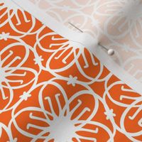 Delight - Mid Century Modern Geometric Floral Orange White Regular