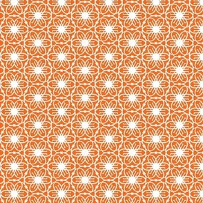 Delight - Mid Century Modern Geometric Floral Orange White Small
