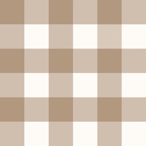 3" Chestnut & Cream Gingham Check, Warm Neutral Buffalo Check, Buffalo Plaid