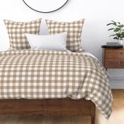 1.5" Chestnut & Cream Gingham Check, Warm Neutral Buffalo Check, Buffalo Plaid