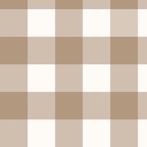 1.5" Chestnut & Cream Gingham Check, Warm Neutral Buffalo Check, Buffalo Plaid