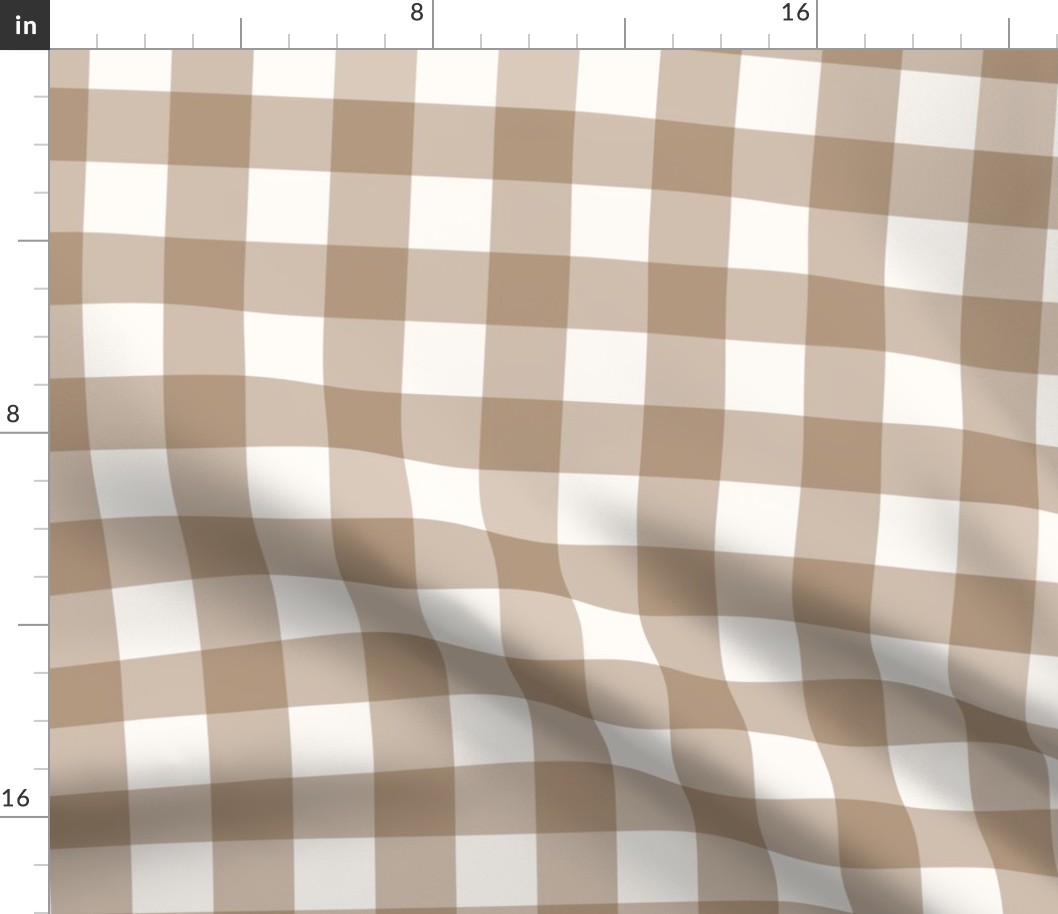 1.5" Chestnut & Cream Gingham Check, Warm Neutral Buffalo Check, Buffalo Plaid