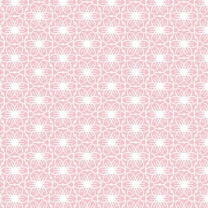 Delight - Mid Century Modern Geometric Floral Pink White Small