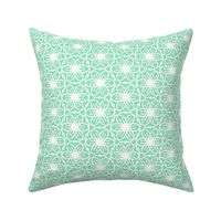 Delight - Mid Century Modern Geometric Floral Sea Green White Regular