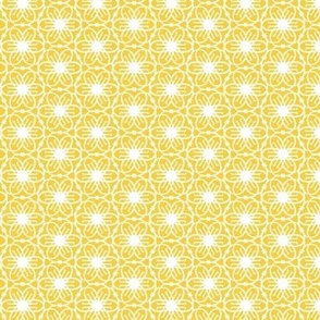 Delight - Mid Century Modern Geometric Floral Yellow White Small
