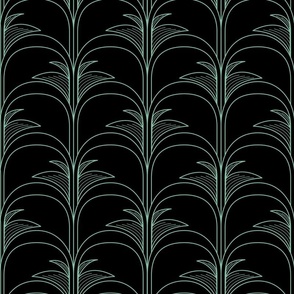 Elegant Art Deco Arched Palm Leaf Pattern