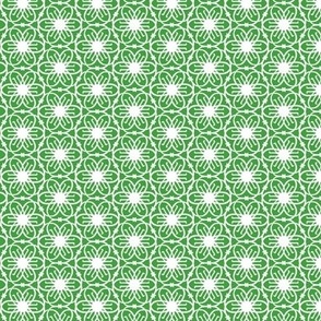 Delight - Mid Century Modern Geometric Floral Green White Small