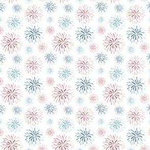 Red White And Blue July 4th Firework Bursts