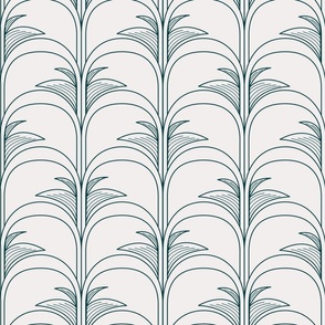 Elegant Art Deco Arched Palm Leaf Pattern