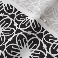 Delight - Mid Century Modern Geometric Floral Black White Regular