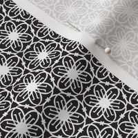 Delight - Mid Century Modern Geometric Floral Black White Small