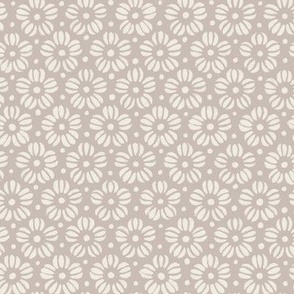 Little Flowers _ Creamy White, Silver Rust Blush _ Hand Drawn Tight Blender Floral