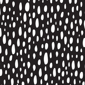 Rain Shower - Geometric Polka Dot Black and White Regular