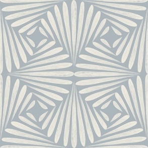 scallop fans ogee _ creamy white_ french grey _ art deco geometric