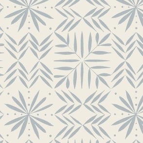 southwest geometric _ creamy white_ french grey blue 02 _ hand drawn artistic snowflake 