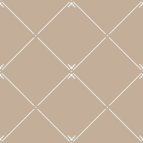 Lovely Trellis dark: Light Brown & Cream, Warm Neutral Diamond Trellising