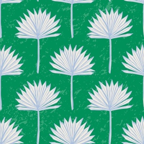 (L) Fan Palm Blue and Green, Preppy wallpaper, Wallpaper
