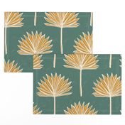 (L) Fan Palm Gold on Sage Green, Wallpaper