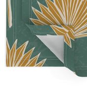 (L) Fan Palm Gold on Sage Green, Wallpaper