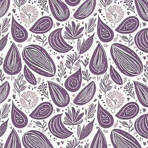 Abstract Woodcut Pattern in Purple