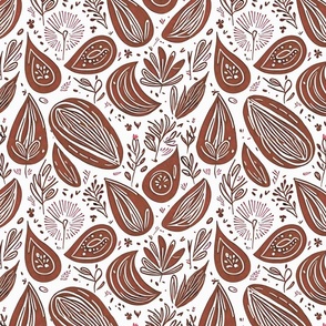 Abstract Woodcut Pattern in Brown