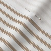 Ticking Stripe: Chestnut Brown & White, Neutral Pillow Ticking