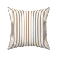 Ticking Stripe: Chestnut Brown & White, Neutral Pillow Ticking
