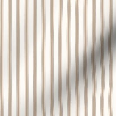 Ticking Stripe: Light Brown & Cream, Chestnut Pillow Ticking