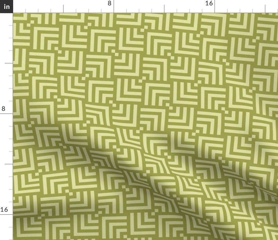 Small Scale Concentric Overlapping Squares 2 in Greenish Yellows