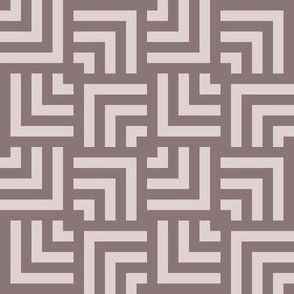 Small Scale Concentric Overlapping Squares in Taupe and Pink