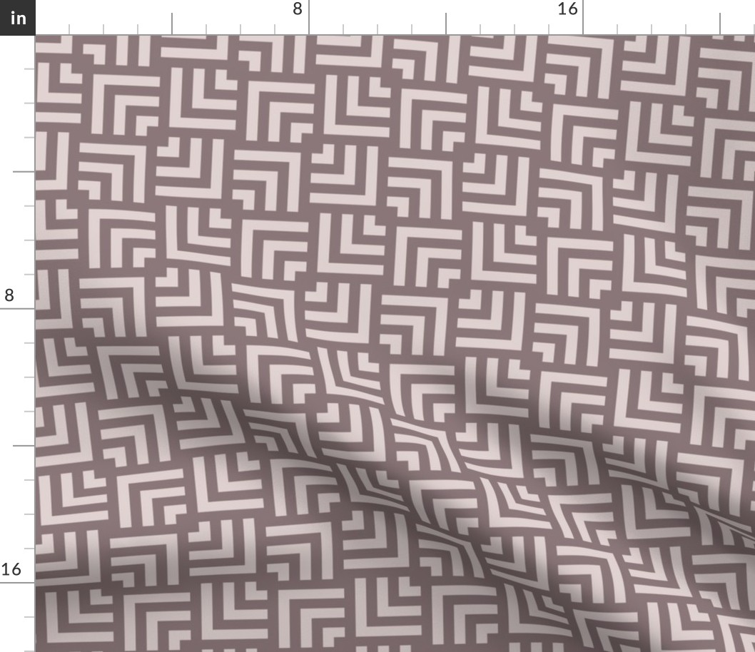 Small Scale Concentric Overlapping Squares in Taupe and Pink