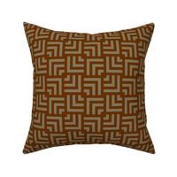 Small Scale Concentric Overlapping Squares in Chestnut Brown and Beige