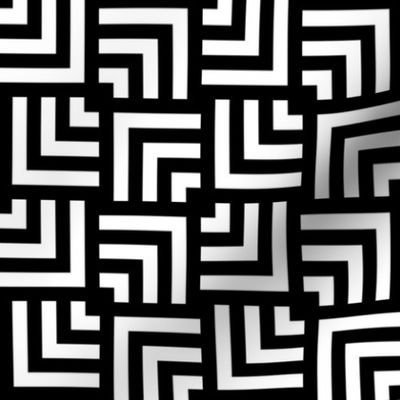 Small Scale Concentric Overlapping Squares in Black And White