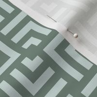 Small Scale Concentric Overlapping Squares in Sage Greens