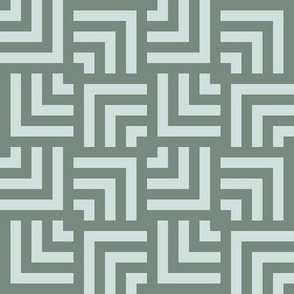 Small Scale Concentric Overlapping Squares in Sage Greens