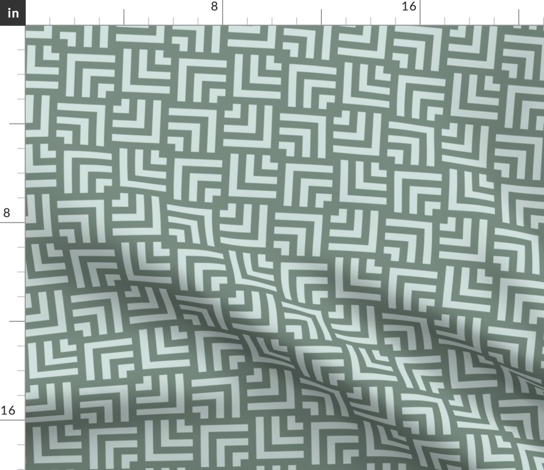Small Scale Concentric Overlapping Squares in Sage Greens