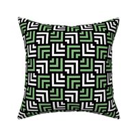 Small Scale Concentric Overlapping Squares in Black White And Sage Green