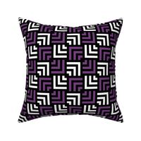 Small Scale Concentric Overlapping Squares in Black White And Purple