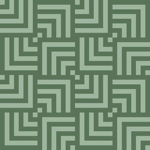 Small Scale Concentric Overlapping Squares 2 in Sage Green