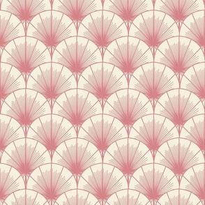 Art Deco Leaf Fan Arched Repeating Pattern