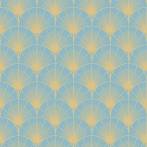 Art Deco Leaf Fan Arched Repeating Pattern