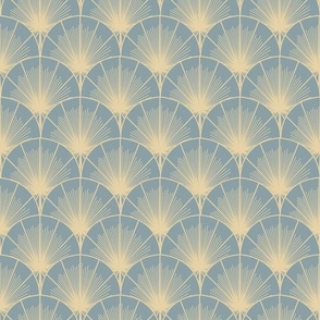 Art Deco Leaf Fan Arched Repeating Pattern