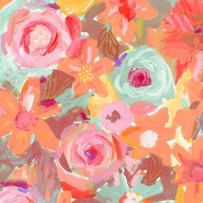 Flower Field Abstract Wallpaper - Summer Colors
