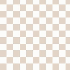 Chestnut Beige & White Checker, 3/4" Neutral Checkered, Checkerboard