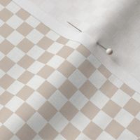 Chestnut Beige & White Checker, 3/8" Neutral Checkered, Small Checkerboard
