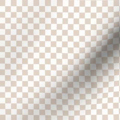 Chestnut Beige & White Checker, 3/8" Neutral Checkered, Small Checkerboard