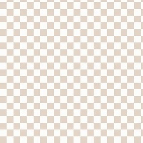 Chestnut Beige & White Checker, 3/8" Neutral Checkered, Small Checkerboard