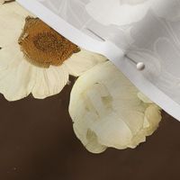 climbing cecilia: moody florals, wildflowers, cottagecore, dark academia, neutral floral wallpaper