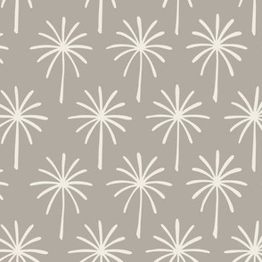 palm trees - cloudy silver _ creamy white - taupe tropical palms