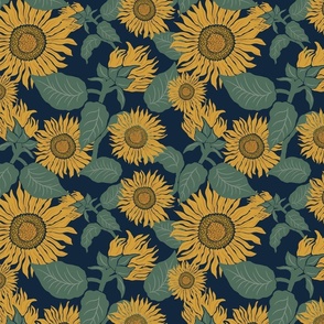 Sunflower field - dark background 